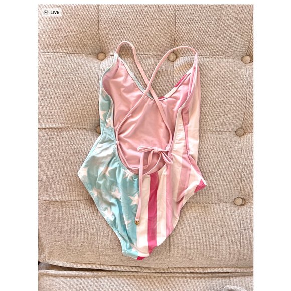 WILDFOX SWIM Rare Vintage American Flag Classic One-Piece from Resort 2013, S - Picture 11 of 16